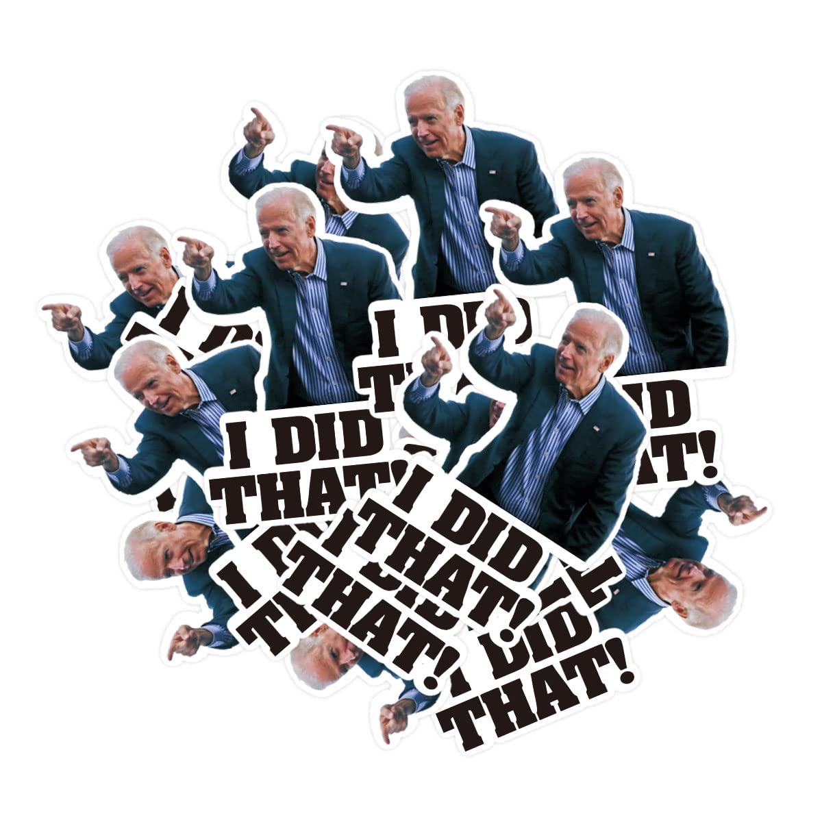 100 Pcs I Did That Biden Stickers, Joe Biden Stickers Funny I Did That - Pointed to Your Left,Biden Humor Decals Car Bumper Reflective Waterproof Stickers for Gas Pump Motorcycle Helmet Laptop Window