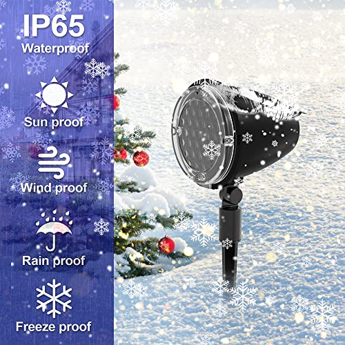 Christmas Snowflake Projector Lights,Outdoor Christmas Snowfall Light,Holiday Lights Projector,Waterproof White Snow Landscape Decorative Lighting For Halloween Xmas Wedding Party Gift #TOP4