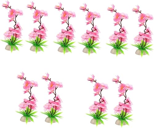 Anneome 10 piezas de escritorio realista ciruela japonés restaurante de pescado floral para cenas de paisaje decoración falsa sintética plato rosa