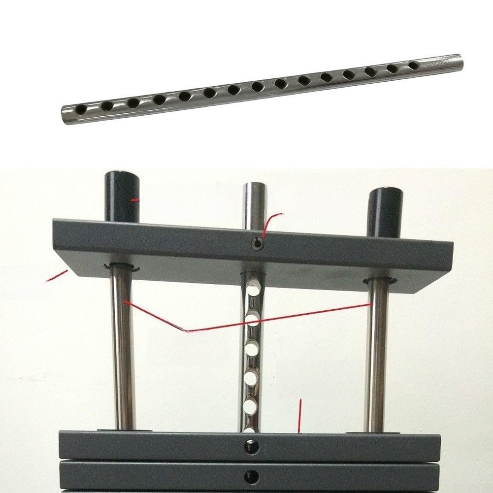 Pin de acero resistente al desgaste de 57 cm, 24 agujeros para gimnasio | 24 cm de longitud, 10 agujeros, perforación precisa, fácil de instalar, se adapta a la mayoría de máquinas