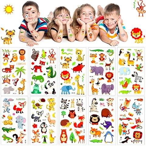 Tatuajes Temporales Susunor de Animales para Niños Cover