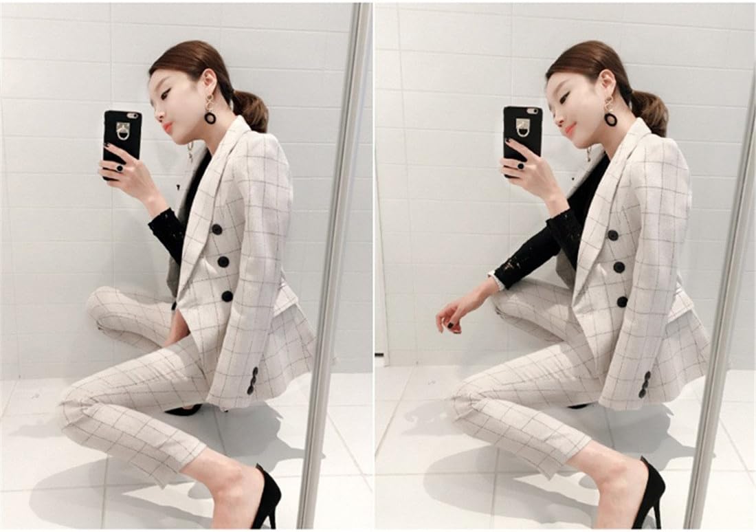 crazy（クレイジー）パンツスーツ スーツ レディースパンツスーツ チェック柄 春秋ファッション 入学式 フォーマル ママスーツ