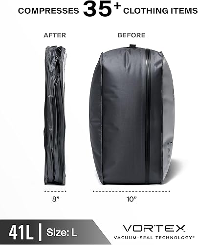 Miniatura 5 de Black Voyage - Bolsa de viaje reutilizable de compresión al vacío para maleta de mano y mochila, reciclada, impermeable IP67, ahorro de espacio