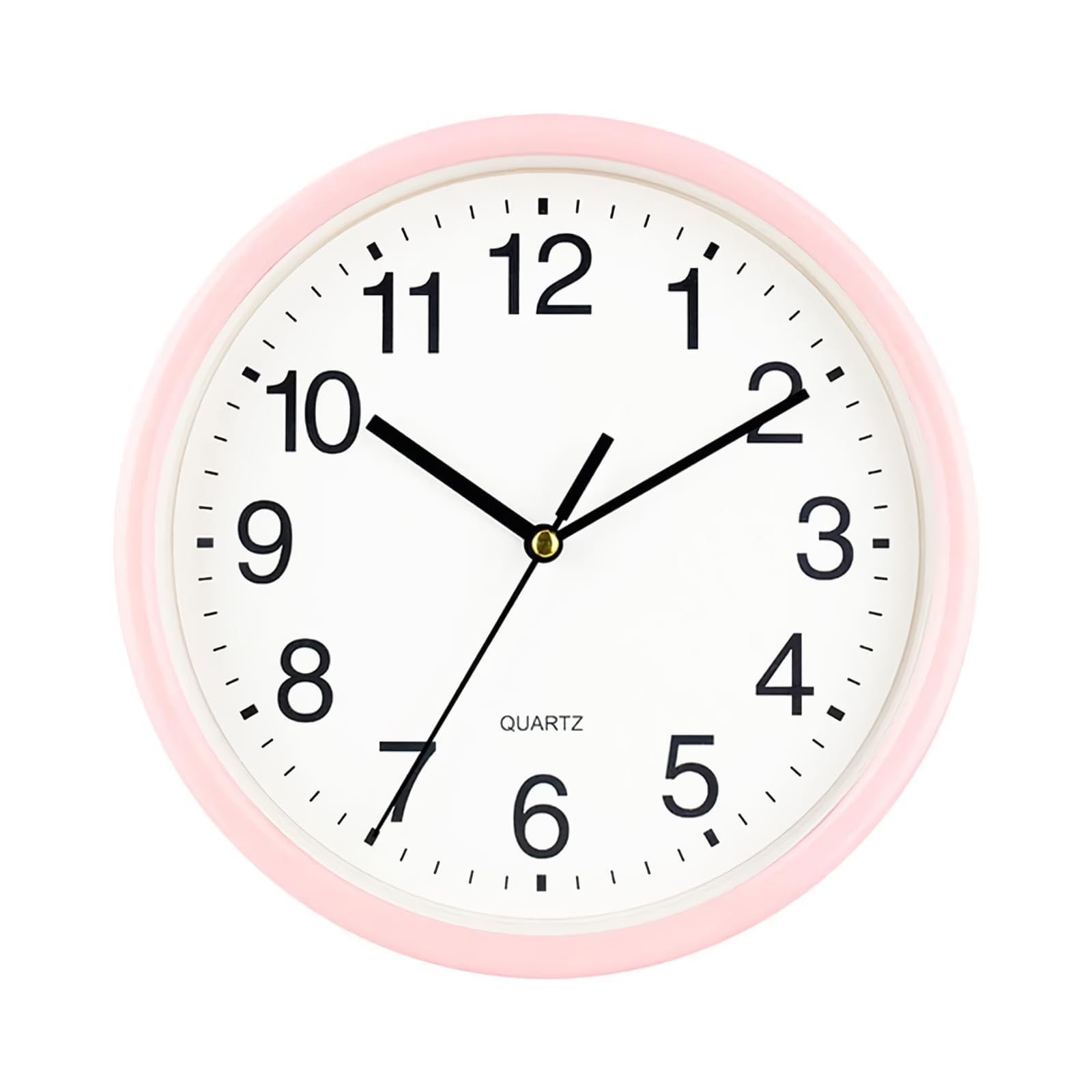FEIGAO 6in,Clock,Small Clock,Wall Clock For Bedroom,Silent Wall Clock,For Any Room In Home Dining Room Kitchen Office School (Color : Pink)