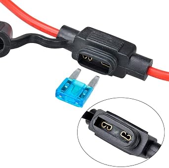 GTIWUNG 10PCS 12AWG Inline Wiring Harness, Small Assorted Fuses with Inline Fuse Holders, Blade Car Fuses Assortment Kit, ATC/ATO Automotive Holder with 30/35/40A Fuse Blade Plug Socket