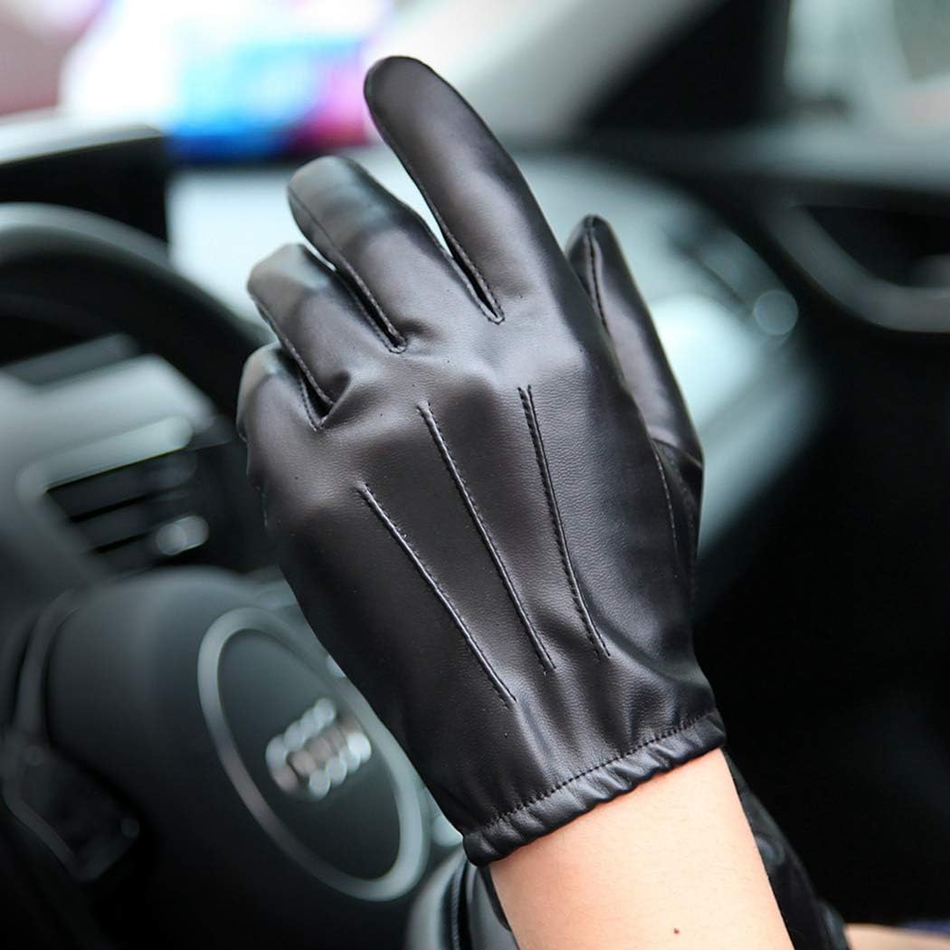 Men's Winter Leather Touchscreen Driving Gloves for Ultimate Warmth and Style