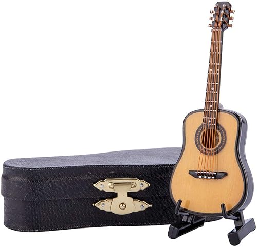 Miniatura 3 de Guitarra para niños con 6 cuerdas, modelo clásico de ukelele de madera, decoración del hogar, juguetes musicales para bebés, mini guitarra,