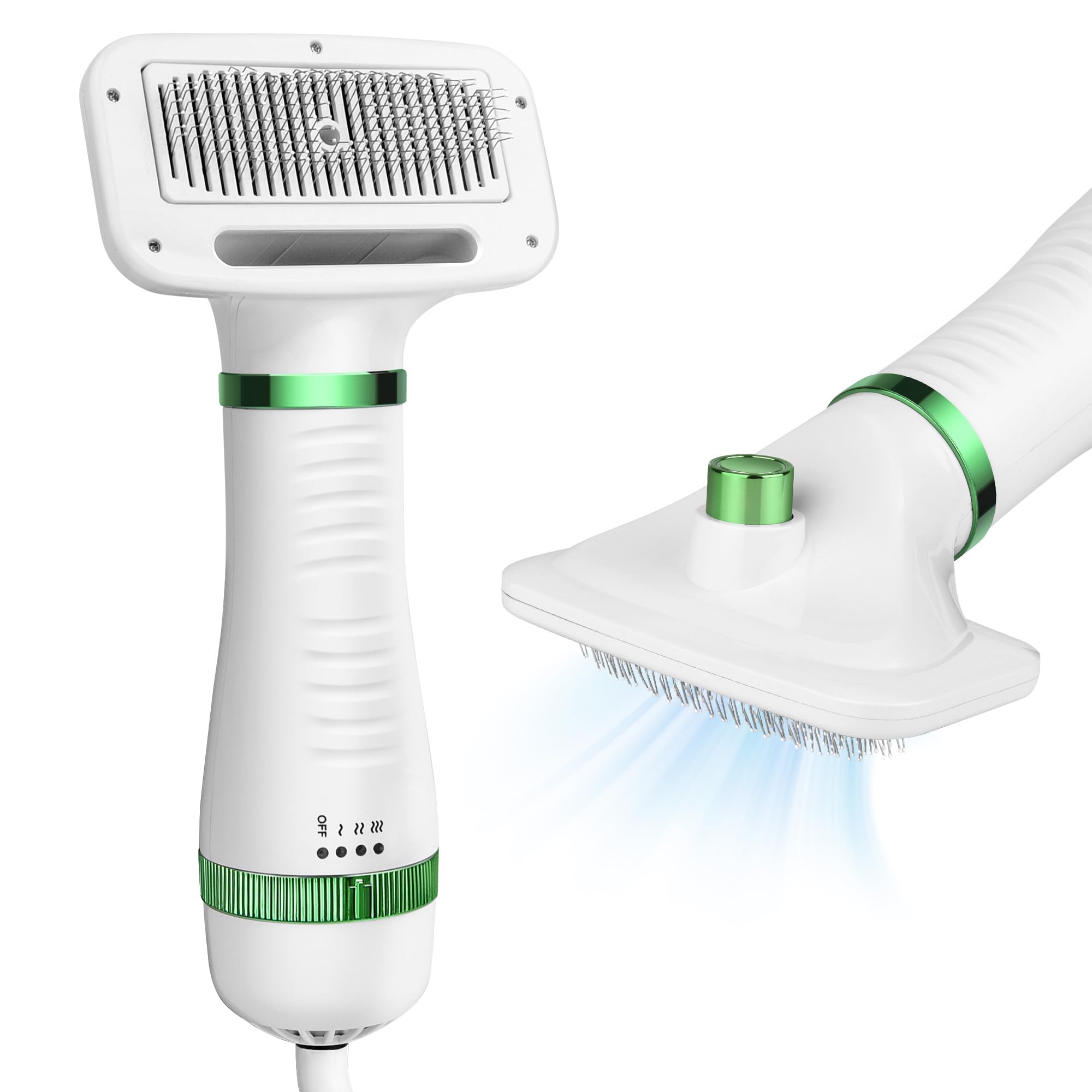 PetInn Secador y Peine para Mascotas en Uno - Eliminación del Pelo con un Solo Toque - 3 Ajustes de Temperatura Regulables