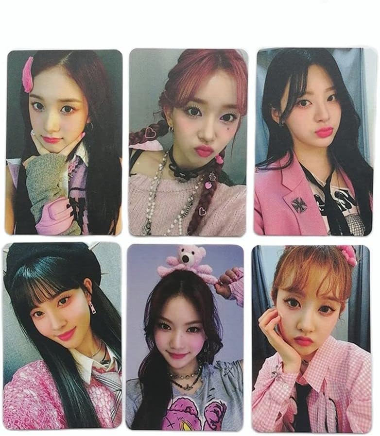 6PCS Kpop STAYC Photocards New Album Taddy Bear Lomo Cards Double-sided SUMIN SIEUN ISA SEEUN YOON J Fans Collection (A-6pcs)