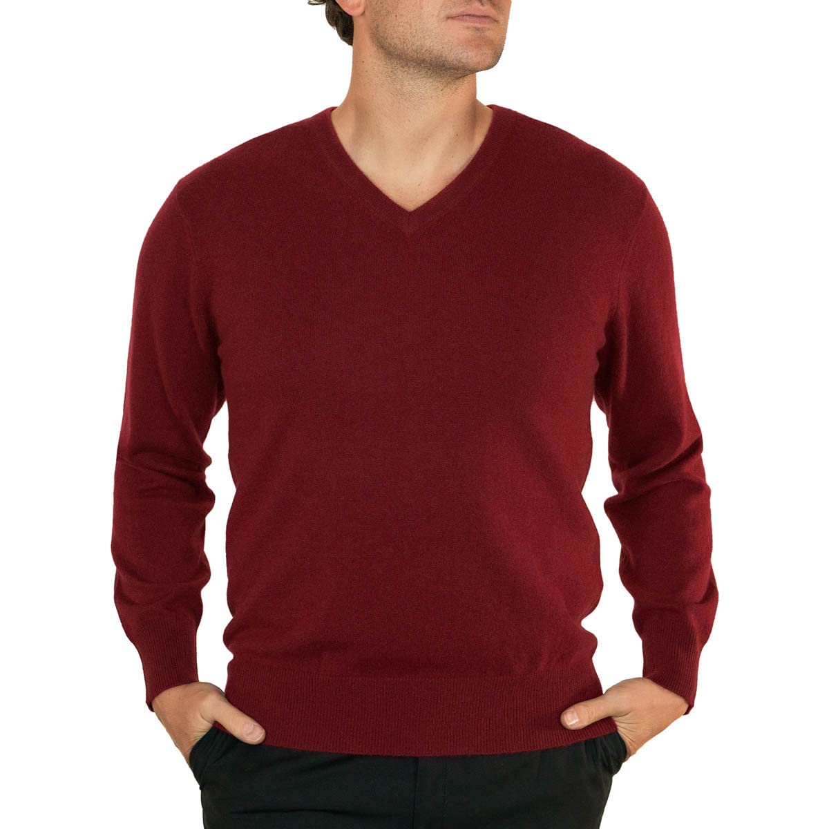 Lona Scott Kaschmir Pullover Herren, V Ausschnitt