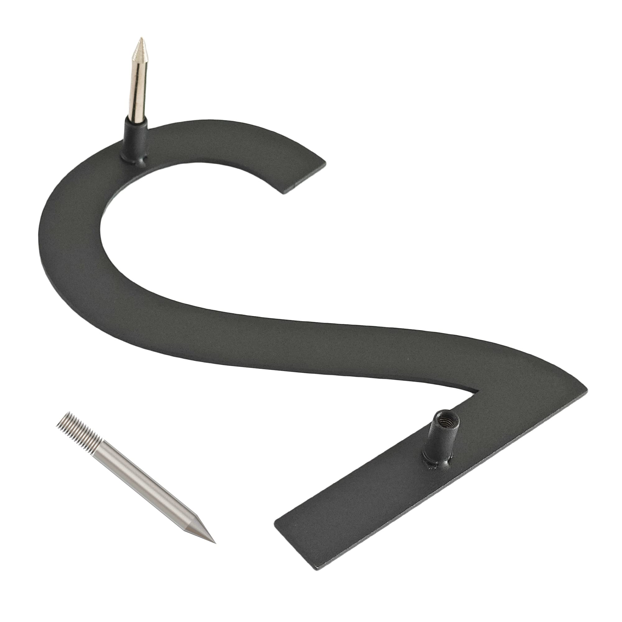 Ywonoby Stainless Steel House Numbers - Modern Floating Black Grey - 6 Inch Height - Arial Number 2, 6in 152mm - Image 2