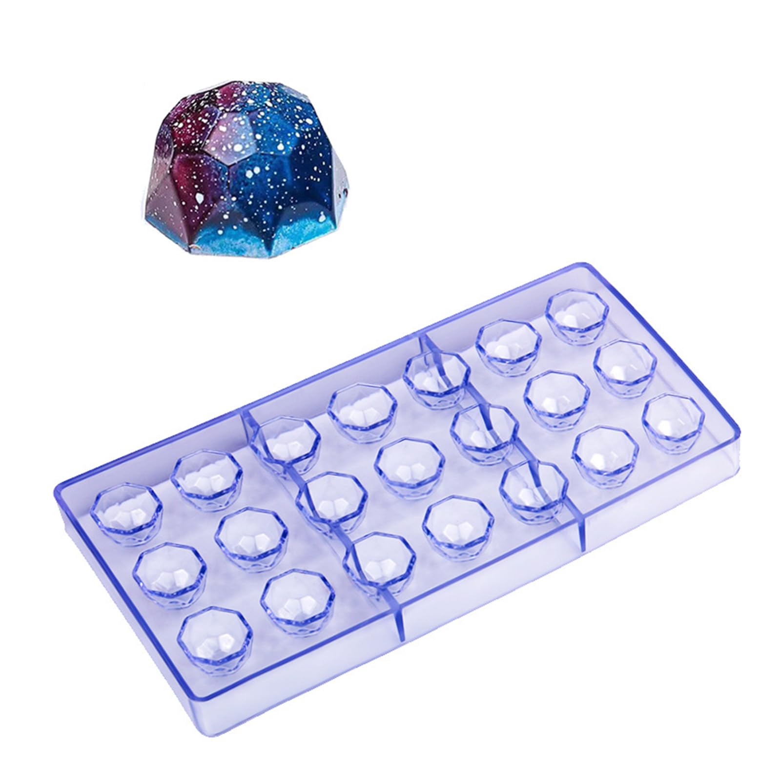 MICFENY Multiple Styles 21 Cavity Gemstones Mould Gemstones Shape Chocolate Mold for Bonbons and Candy Making Pastries Tool