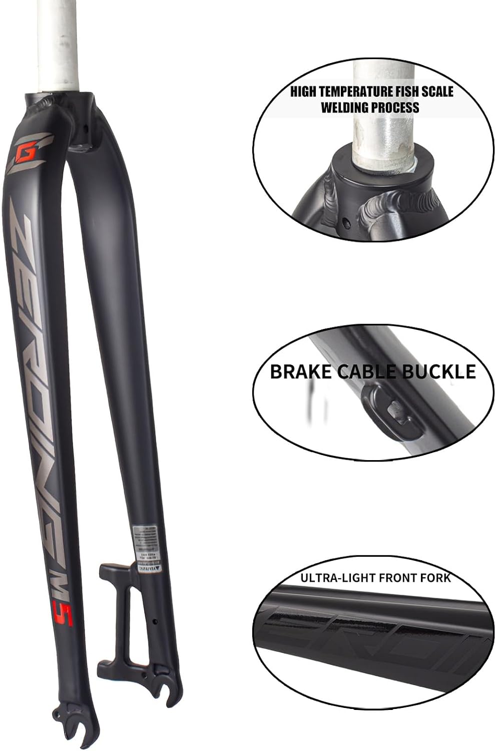 26/27.5/29" Aluminum Alloy Rigid Disc Brake Mountain Bike Fork 1-1/8" Threadless Straight Steerer Superlight Universal Mountain Bike Front Forks QR 9mm