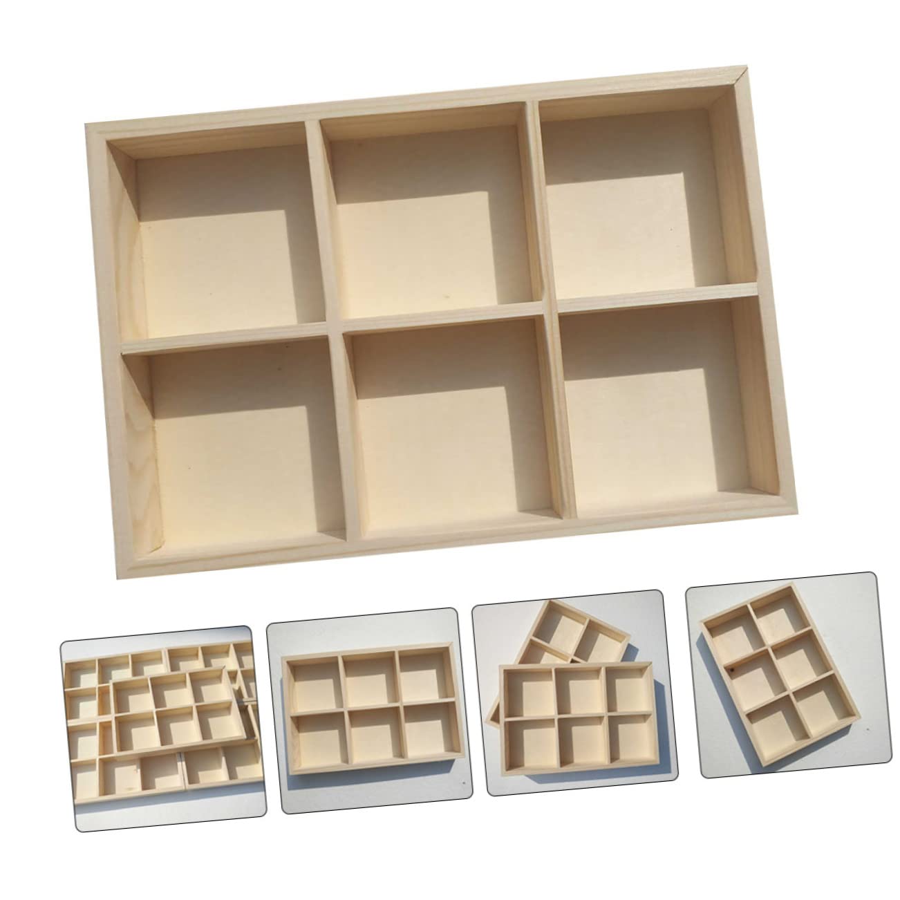 Housoutil 10 Pezzi Contenitore Pittura in Legno Massello con Scomparti Scatola Robusta per Pennelli e Colori per Scuole Casa e Laboratori Artistici