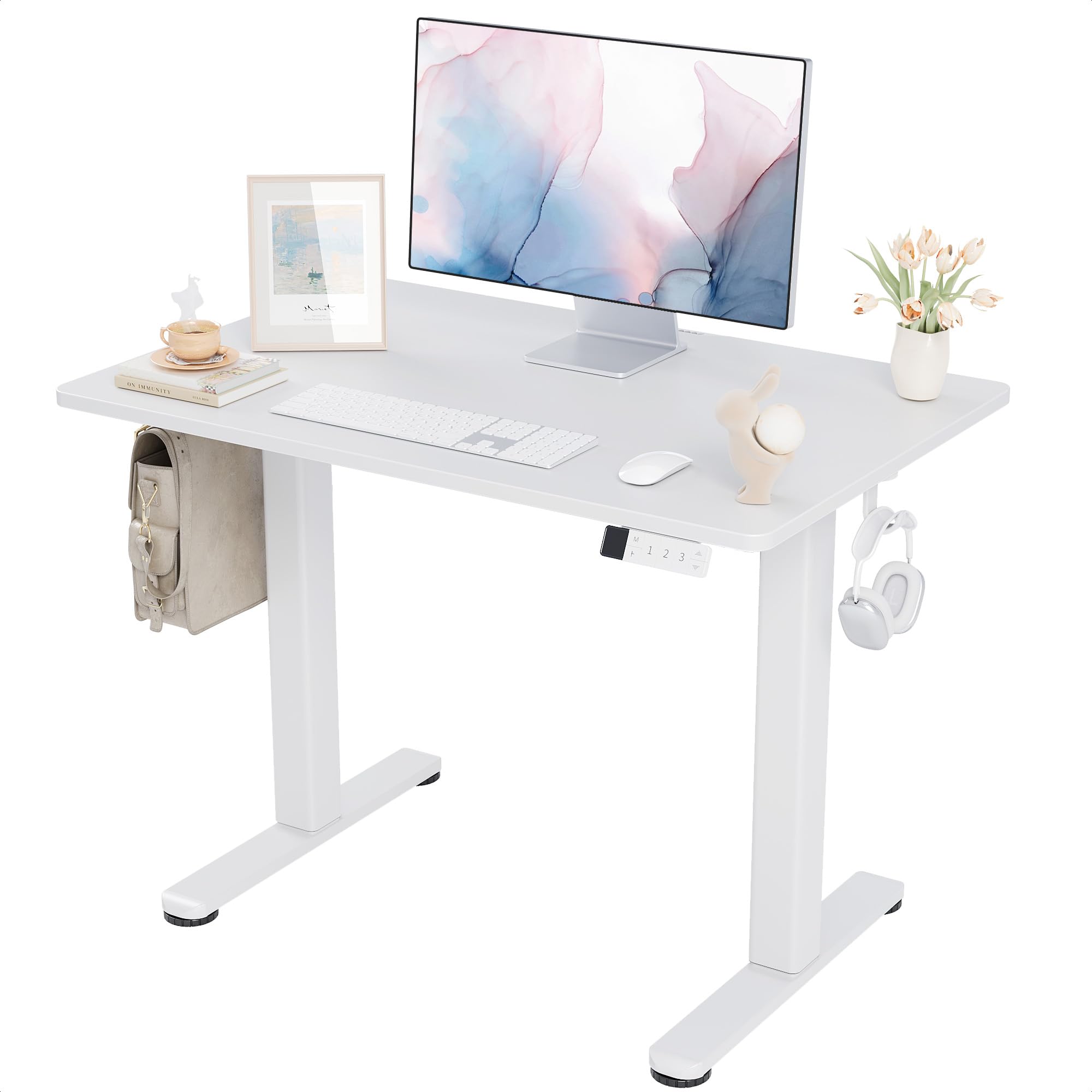 Amazon | Claiks 昇降デスク 電動 一枚板 幅100cm*奥行き60cm