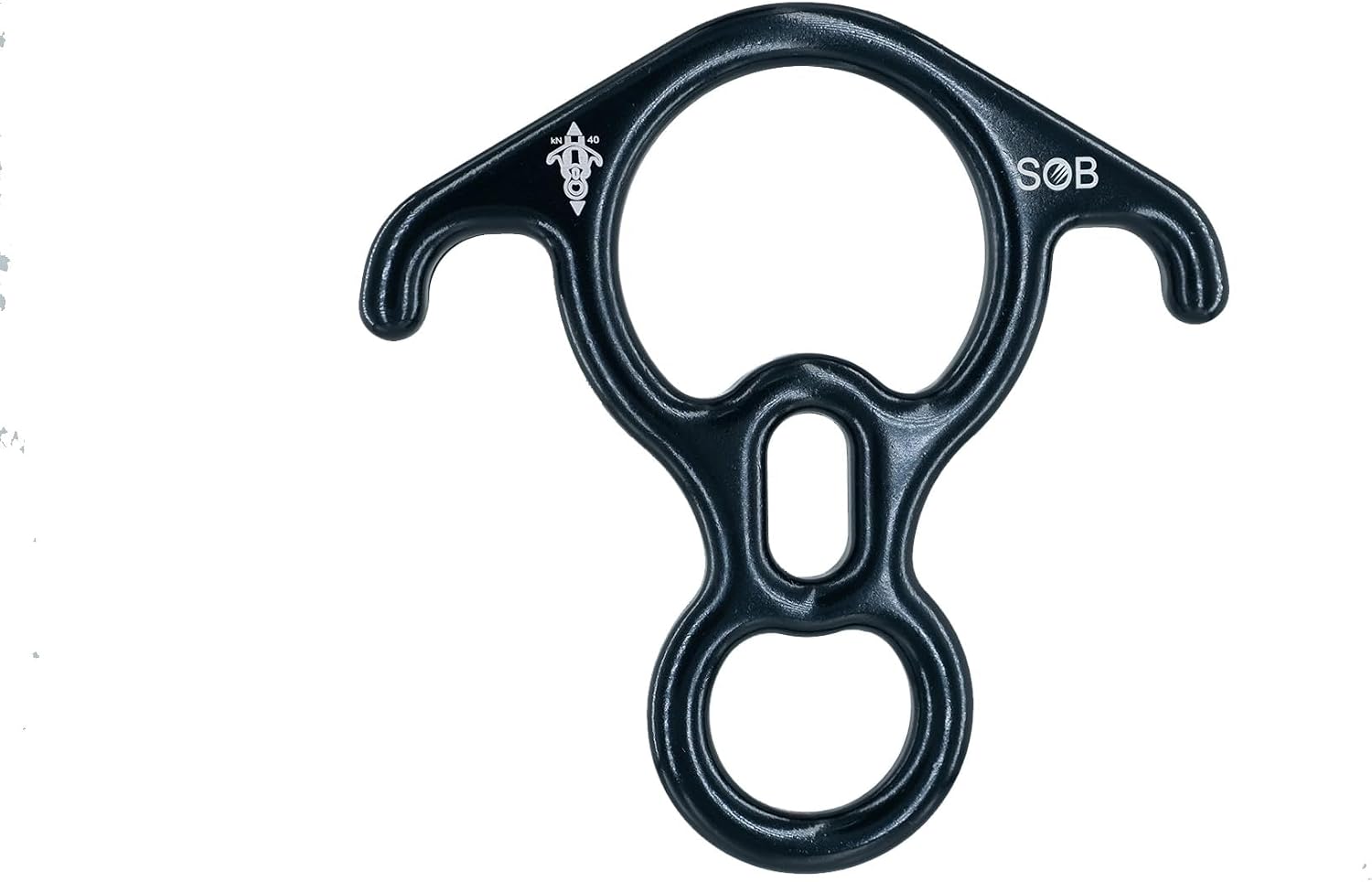 40KN Figure 8 Descender with Large Bent-Ear – 7075 Aluminum Alloy for Rock Climbing, Caving, and Rope Access