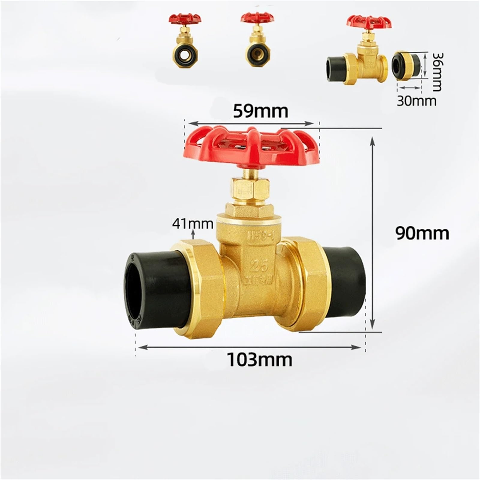 PPR Pipe PE Pipe Water Pipe Gate Valve Union Pipe Fitting Water Meter Tap Water Meter Tube Brass DN20 DN25 DN50 Connection Pipe(Scram button with protective cover)