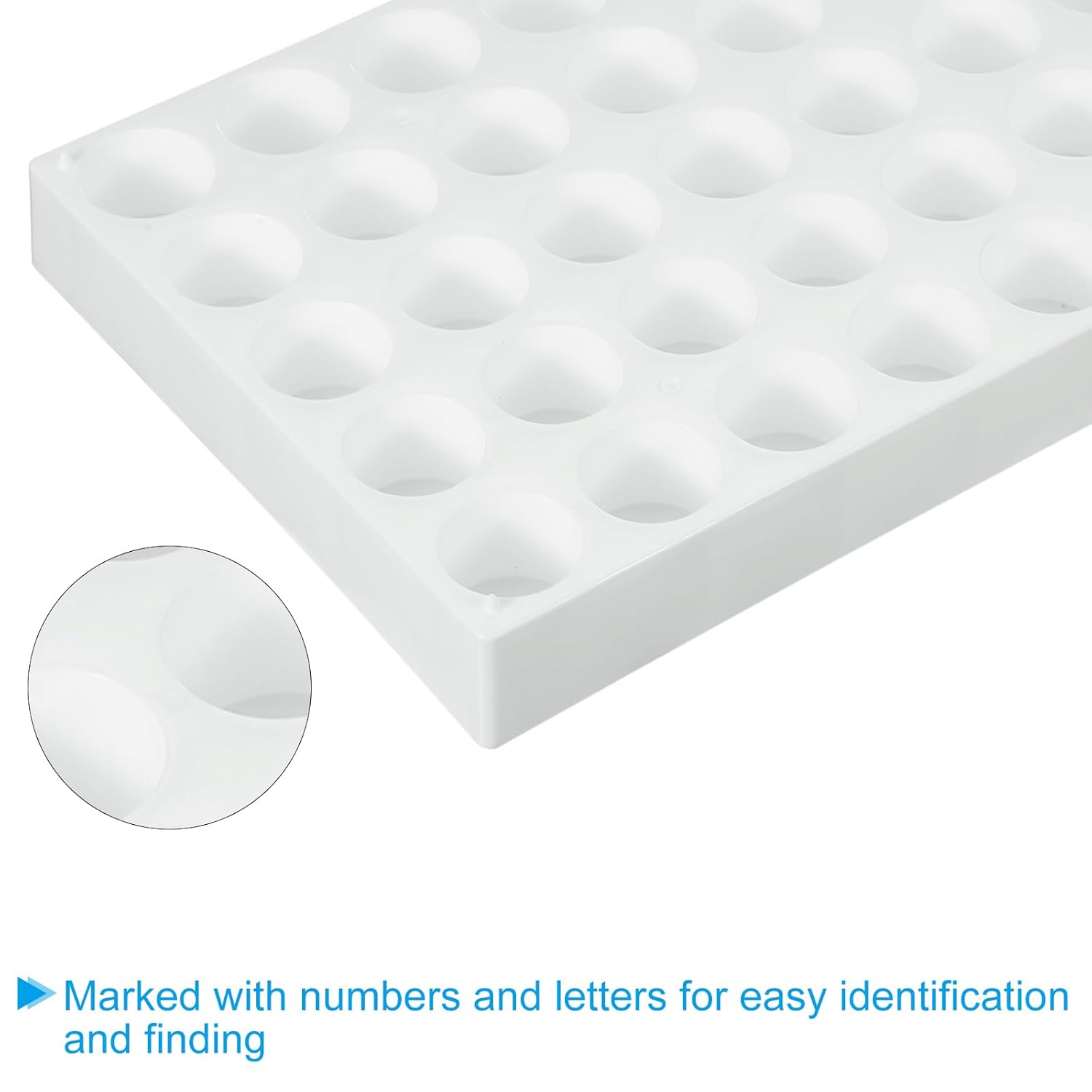 PATIKIL Vial Rack for 20ml Autosampler Vials, 4 Pack Vial Tray Holder 40-Well Stackable Test Tube Rack Vial Holder for Microcentrifuge Tubes, White