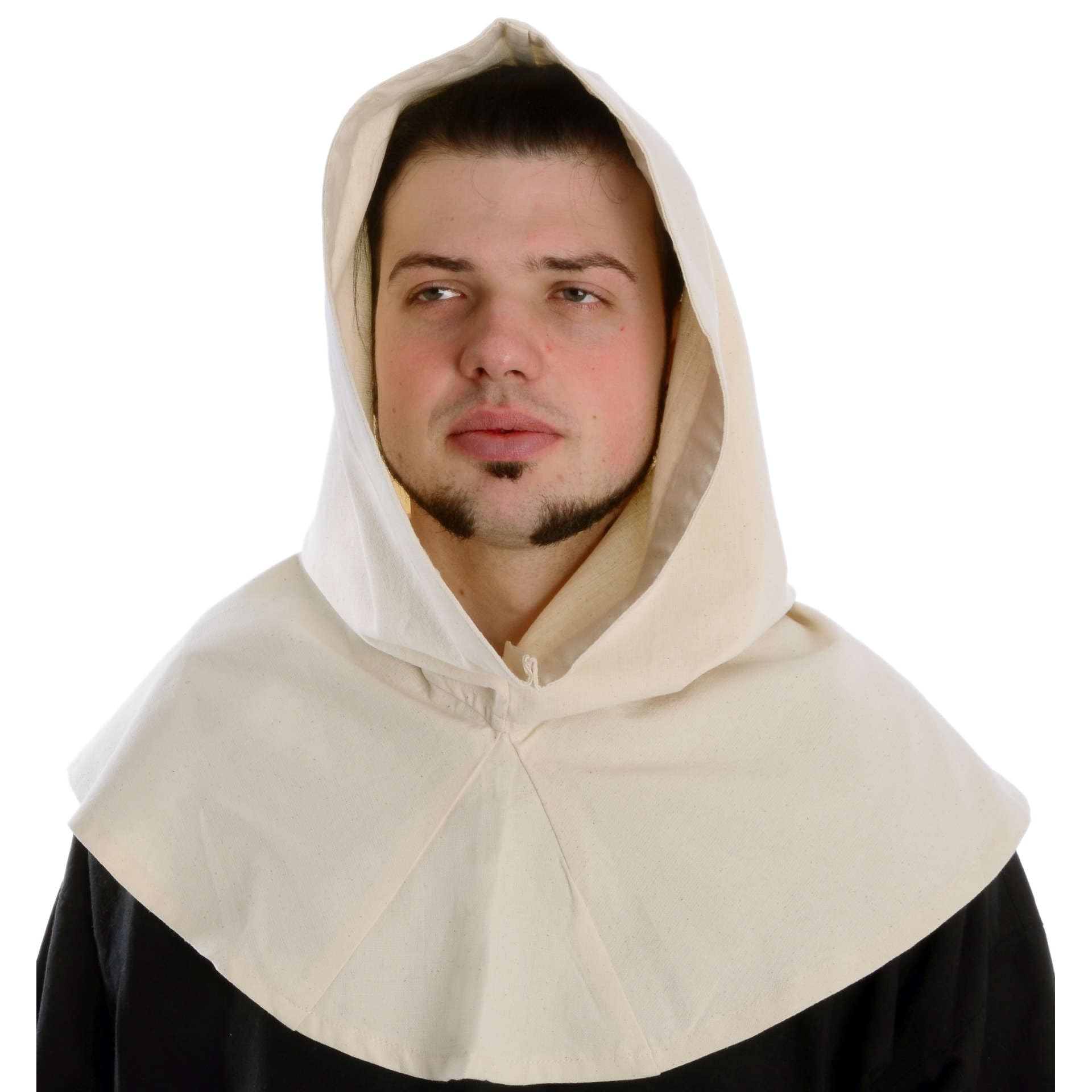 HEMAD Hood - Medieval-LARP Cotton Head Wear - Beige
