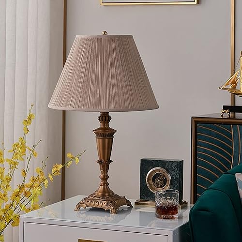 Miniatura 6 de Lámpara de escritorio de estilo chino, lámpara de mesa de cobre, lámpara de noche para dormitorio, decoración moderna de sala de estar, lámparas de