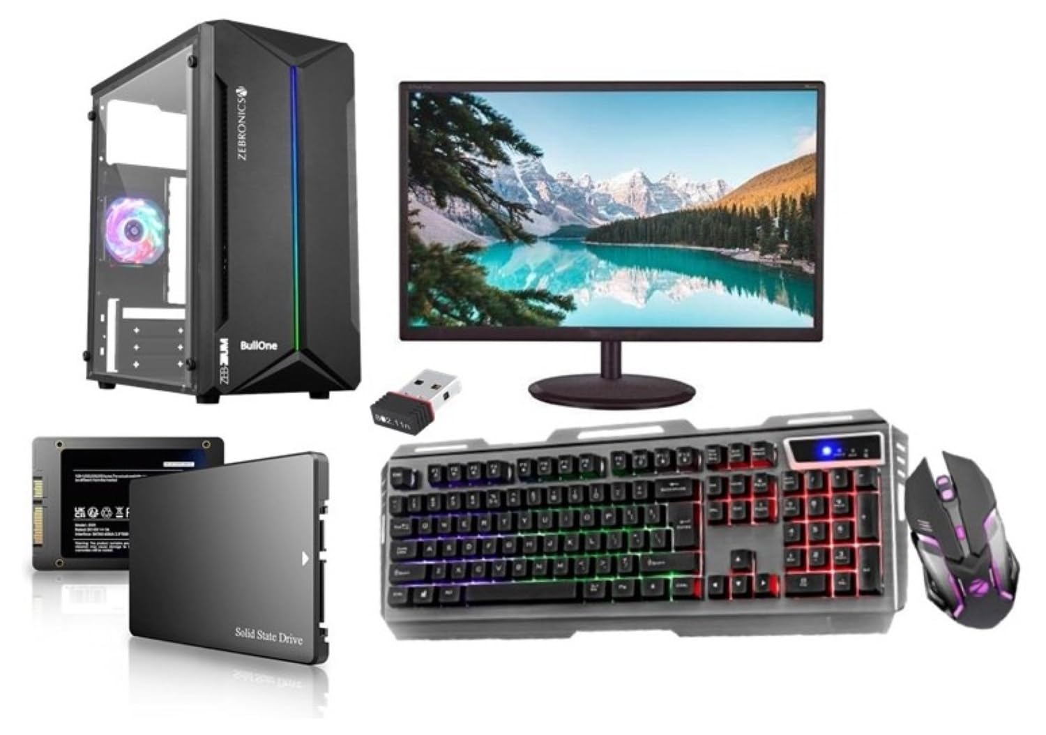BullOne All-in-One Desktop Computer Set ZX500 (i5 8th Gen | 16 GB RAM| 500GB SSD | 19″ HD LED Monitor| RGB KB & Mouse| WiFi| Windows 11 Pro| MS Office) (16-500GB)