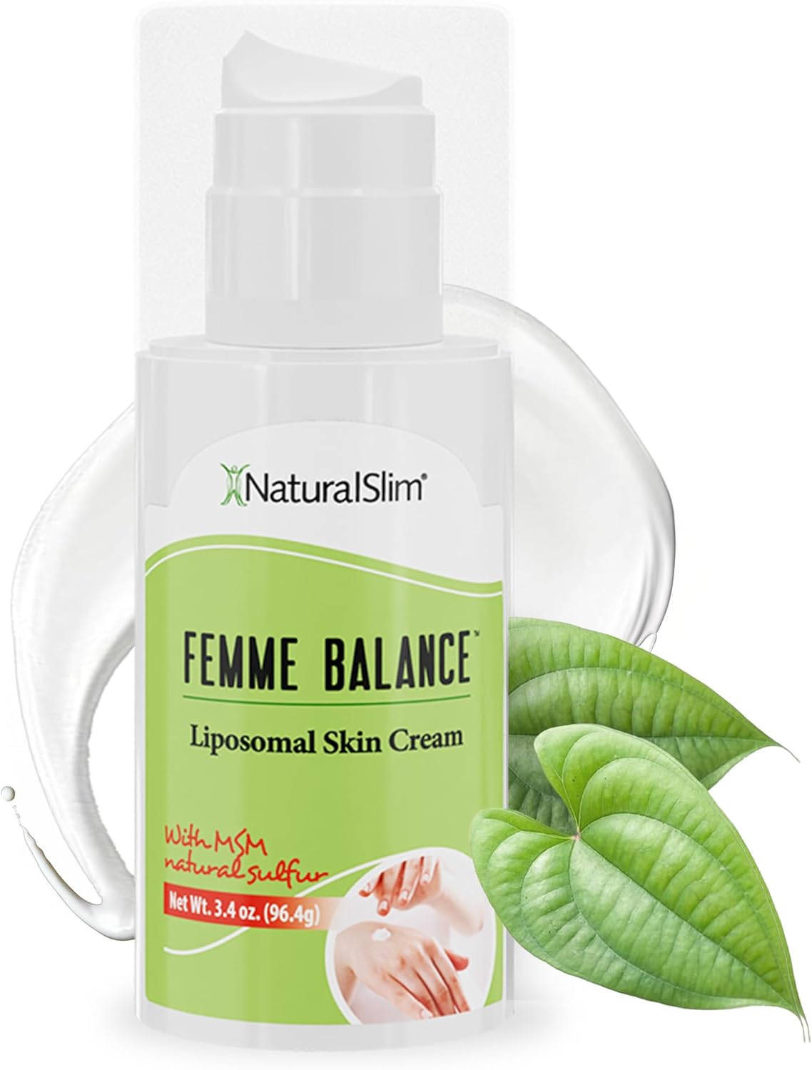 NaturalSlim Femme Balance - Progesterone Cream for Women - Natural Hormonal Balance & Menopause Support Creams for Women's Health - Liposomal Skin Cream - 60 Pumps 3.4 oz
