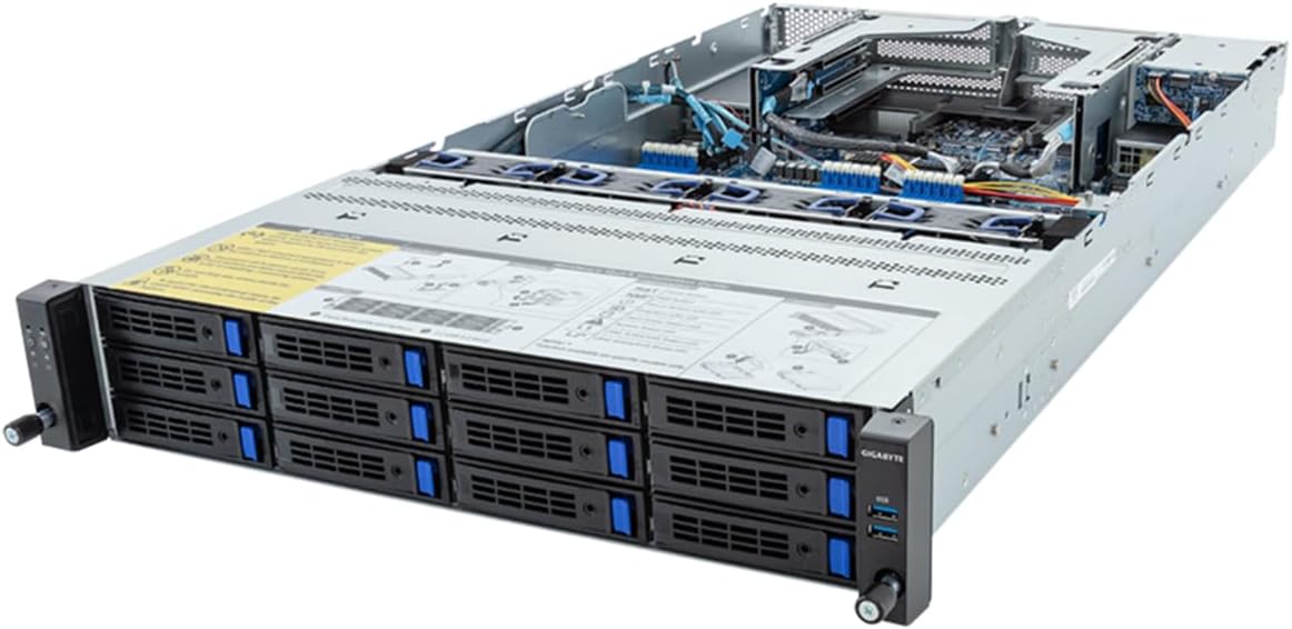 Rack Server Barebone R283-Z90 rev. AAD3 2U AMD EPYC 9004, Dual CPU, 3X M.2, 24x DIMM Slots, 12+2 SATA/SAS Bays