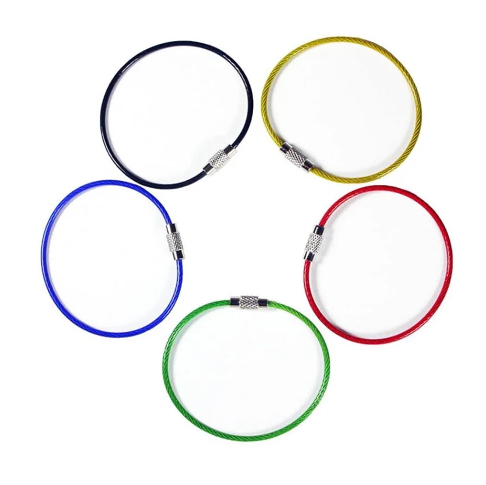 Lot De 15 Anneaux Porte-clés En Acier Inoxydable - Multicolore, 15 Cm, Avec Fermoir à Visser