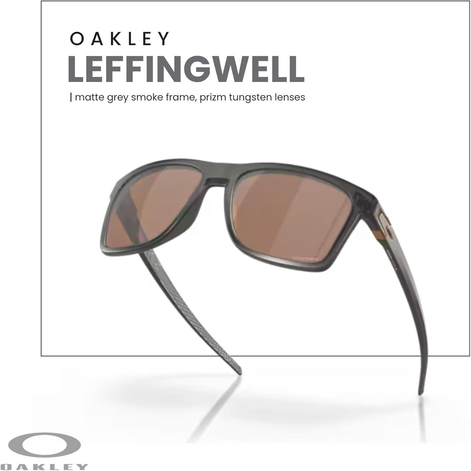 OAKLEY Leffingwell OO9100 Rectangle Sunglasses for Men+ Bundle Accessory Leash Kit, Microfiber Pouch