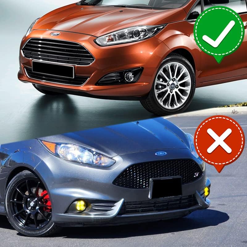 3PCS Front Bumper Lip Kit fit for compatible with 2014-2019 Ford Fiesta, STP-Style Splitter Trim Protection Spoiler, Air-Dam-Chin-Diffuser (Painted Black)