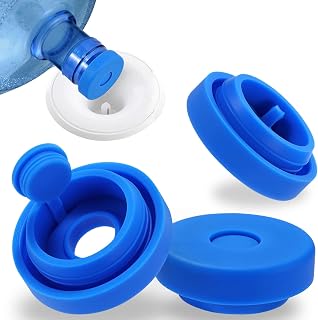 3 Packs 5 Gallon Water Jug Lids，Replacement Water Jug Caps,Reusable Silicone Leak Proof Jug Lid for 55mm Bottles