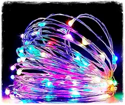 Cordão de LED Decorativo 10 metros USB/Pilha AA Fio de Fada Impermeável Branco ou Colorido Pisca Pisca Natal Festa Decoração de Ambientes (Colorido)