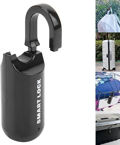 Miniatura 6 de Cerradura portátil de huellas dactilares para equipaje - Candado USB recargable con seguridad antirrobo (negro)