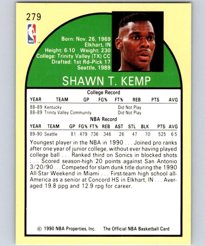Amazon.com: 1990-91 NBA Hoops #279 Shawn Kemp RC Rookie Seattle