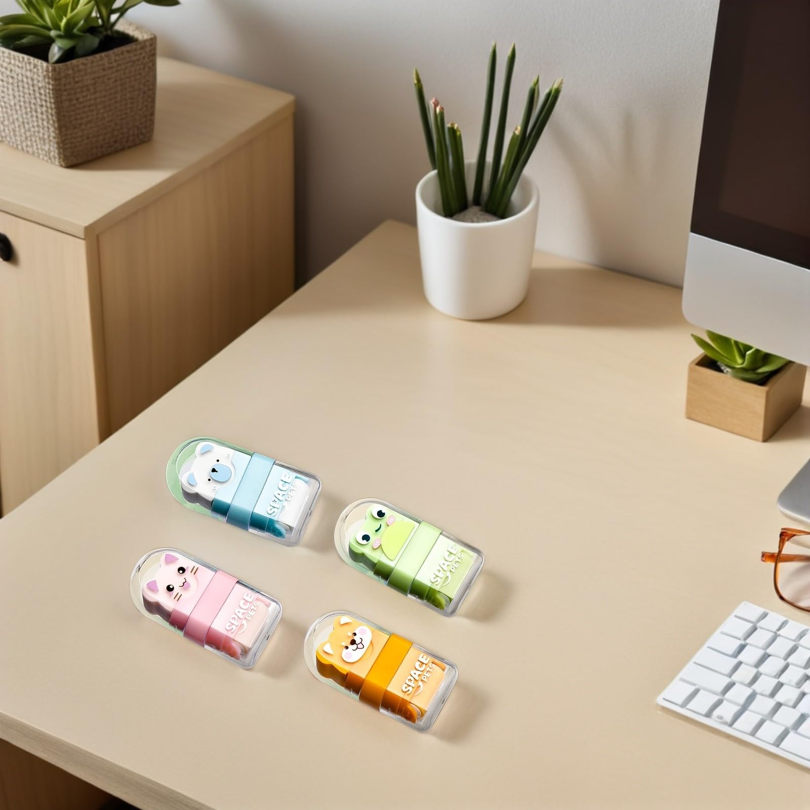 COLLBATH 24 Pezzi Gomme da Cancellare a Forma di Animale con Design Cartone Animato, Ergonomiche e Comode, in Gomma Pvc per Uso Artistico a Casa e Adulti