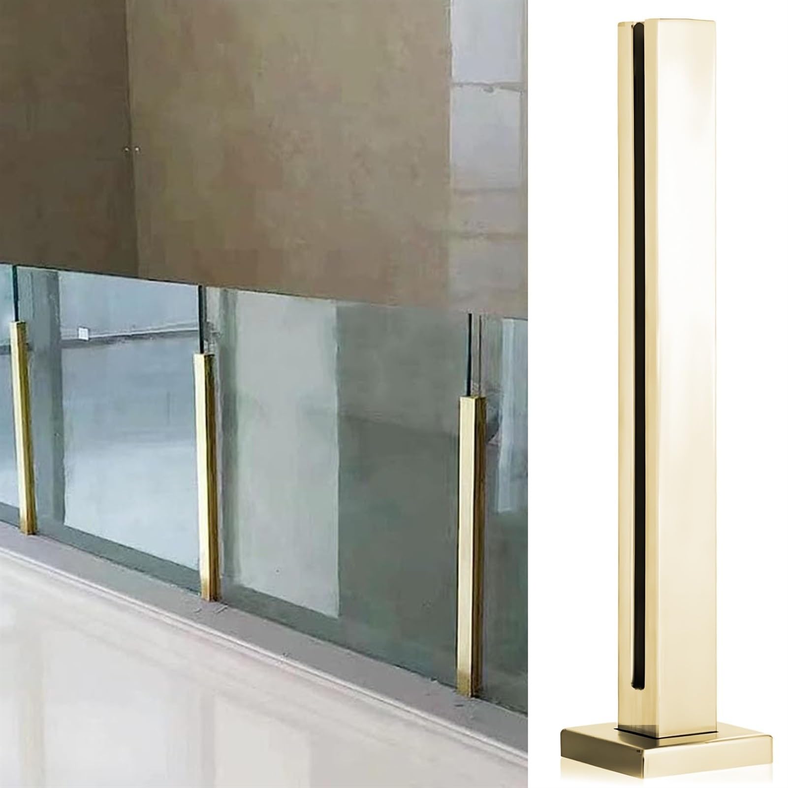 Poteau d'extrémité mat pour garde-corps en verre trempé de 65 cm de haute qualité
