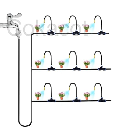 Miniatura 8 de Sistema de riego por goteo de 49.21 pies, kit de riego por goteo flexible de 360, sistema de riego automático para jardín, sistema de nebulización