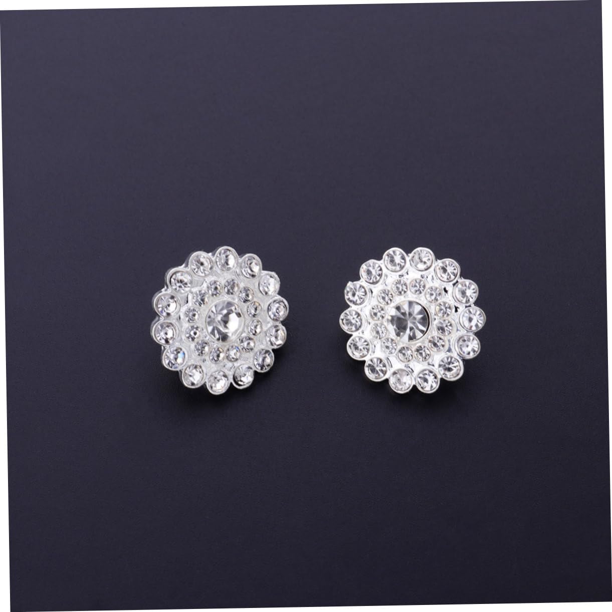 SHINEOFI 20pezzi Bottoni Eleganti Lega Con Design Di Strass Accessori Per Gioielli Creativi e Decorativi Per Donne e Ragazze Bottoni Tondi Argentati Per Fai Te e Decorazione Di Moda