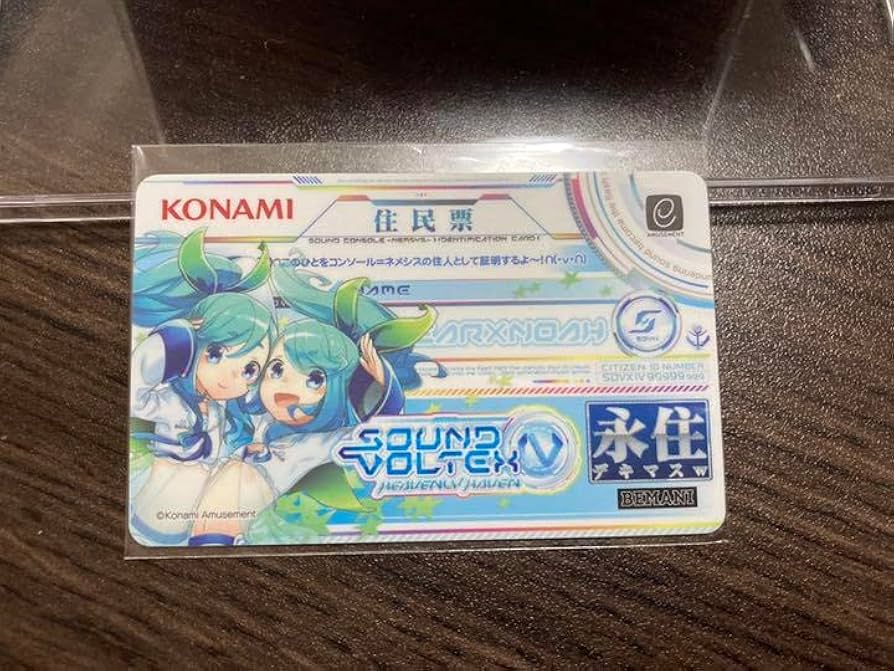 sound voltex ニアノア　　e-amusement pass Konami e-AMUSEMENT PASS Sound Voltex Grace SDVX Arcade 2024