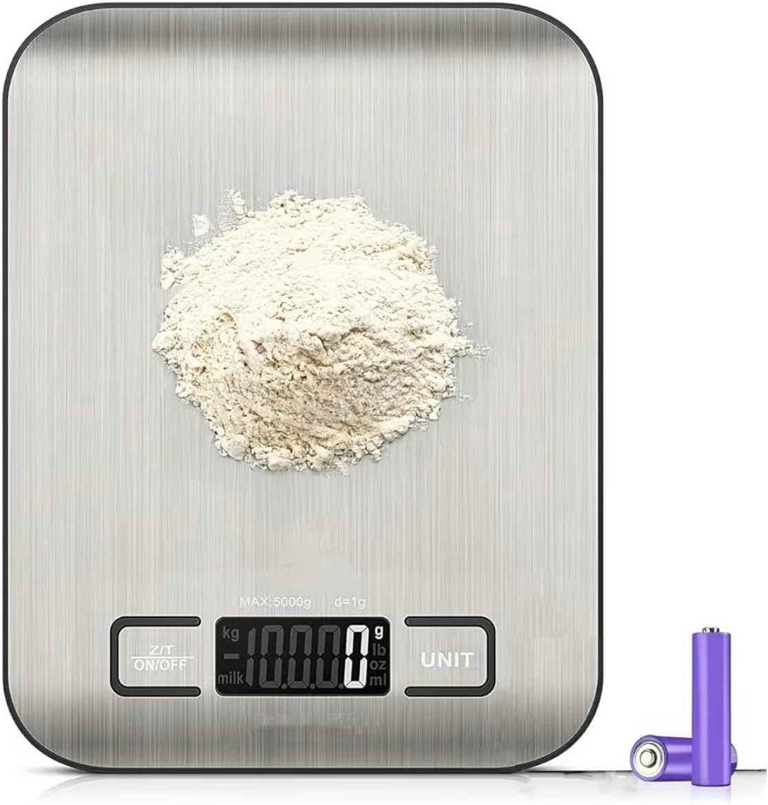 Techfit TF-1002 Dijital Mutfak Terazisi, 5 kg Kapasiteli, Paslanmaz Çelik, LCD Ekran, Dara Fonksiyonlu, g/ml/oz/lb Ölçüm Birimleri