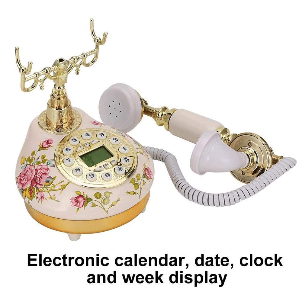 Telefono Vintage Classico Telefono Fisso retrò con Filo con Telefono Antico All'Id Chiamante Fsk/Dtmf per L'Arredamento Dell'Ufficio Domestico