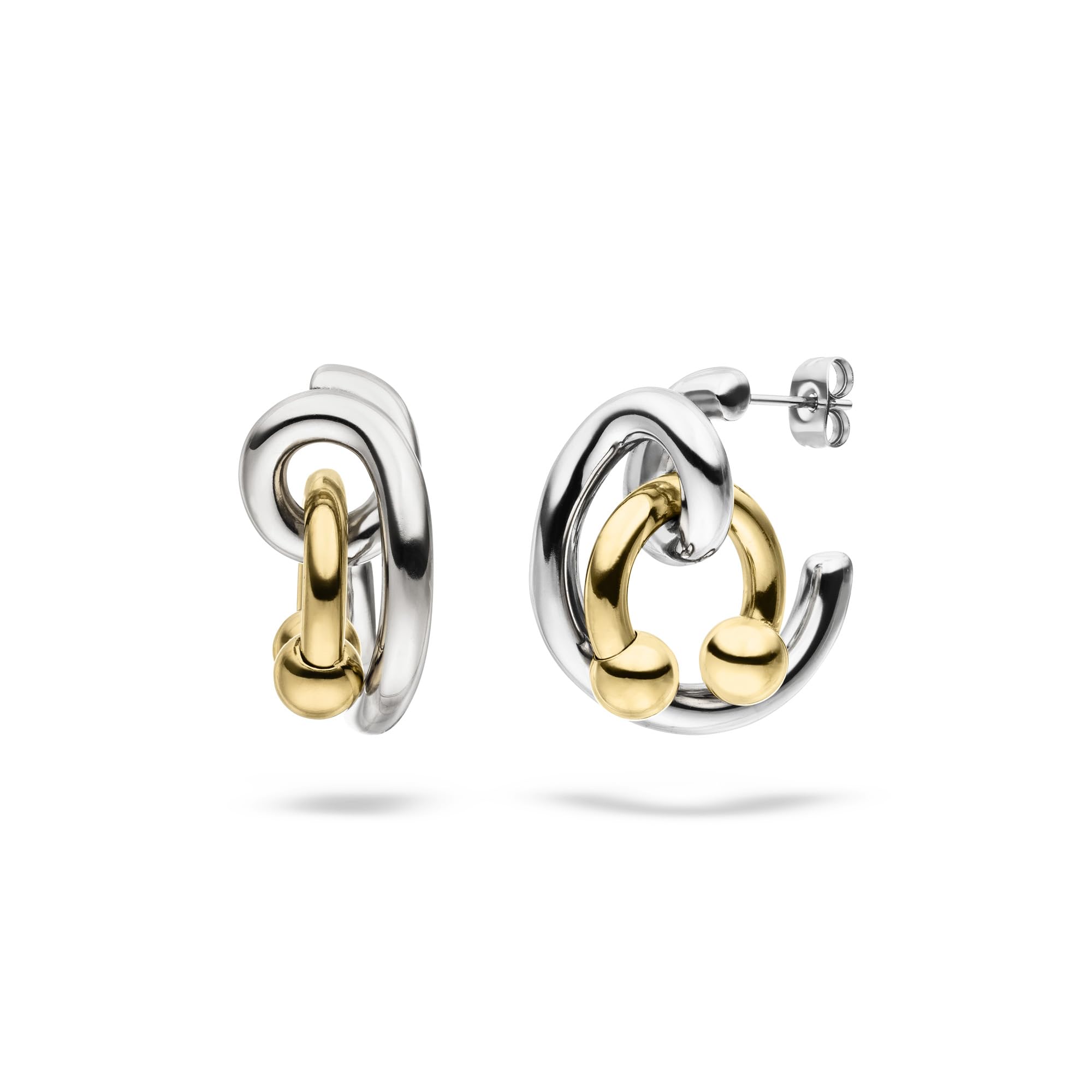 LIEBESKIND BERLIN Damen Schmuck - Creole, Ohrring - Bicolor - Urban Collection - Piercing Design - modern & besonders