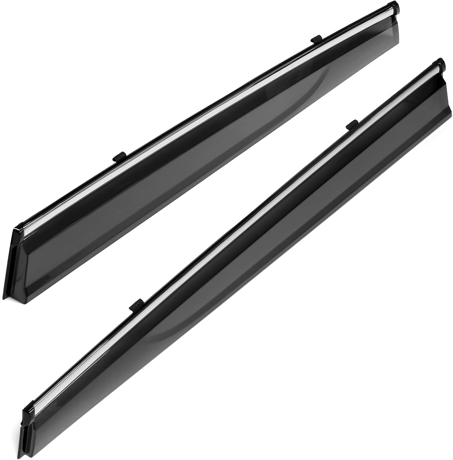 FREEMOTOR802 Tape-on Window Visors Compatible with 2015-2024 Nissan Murano, Side Wind Deflectors Rain Guards Vent Visors, Slim Style Smoke Tinted with Chrome Trim Polycarbonate 4 Pieces