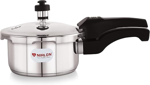 NIRLON Stainless Steel Outer Lid Sandwich Bottom Pressure Cooker/Induction and Gas Stove Compatible, 1 Litre