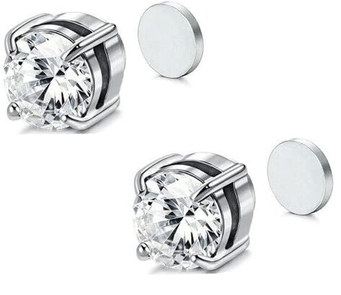1 Pair Magnetic Stud Earrings Non-Piercing Clip On for Stainless Steel Studs Unisex Design 8mm