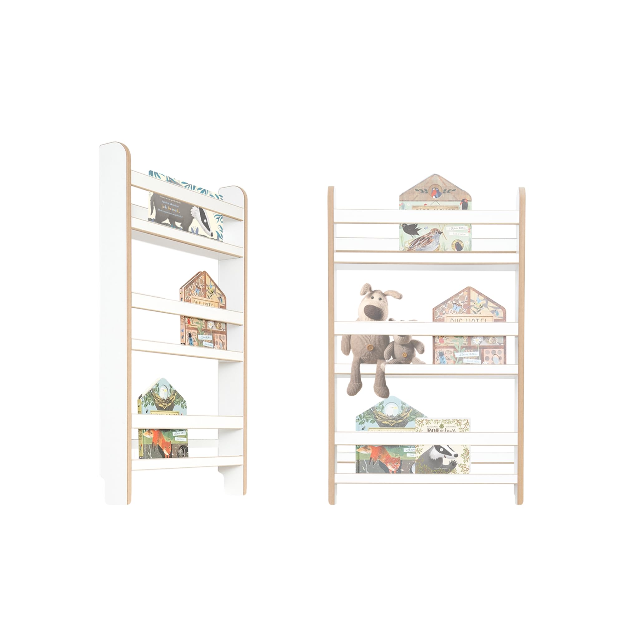 MAMOI® Kinderbücherregal aus Holzwerkstoff – Bücherkiste, Kinderbücherregal, Bücherregal für Kinderzimmer, Bücherbank, Wandregal, Montessori Kindermöbel