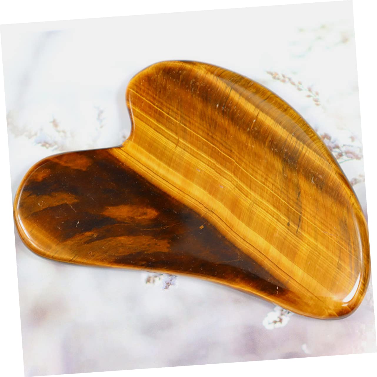 KOMBIUDA 3pezzi Tiger's Eye Gua Sha Board Strumento Massaggiante Naturale Per Rassodamento Facciale e Trattamenti Di Bellezza Facile Da Usare Per Routine Di Della e Rilassamento Muscolare