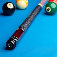 Vista 6 de Athena ATH11 Pool/Billiards Cue -Onlay of Roses On Natural Stained Maple