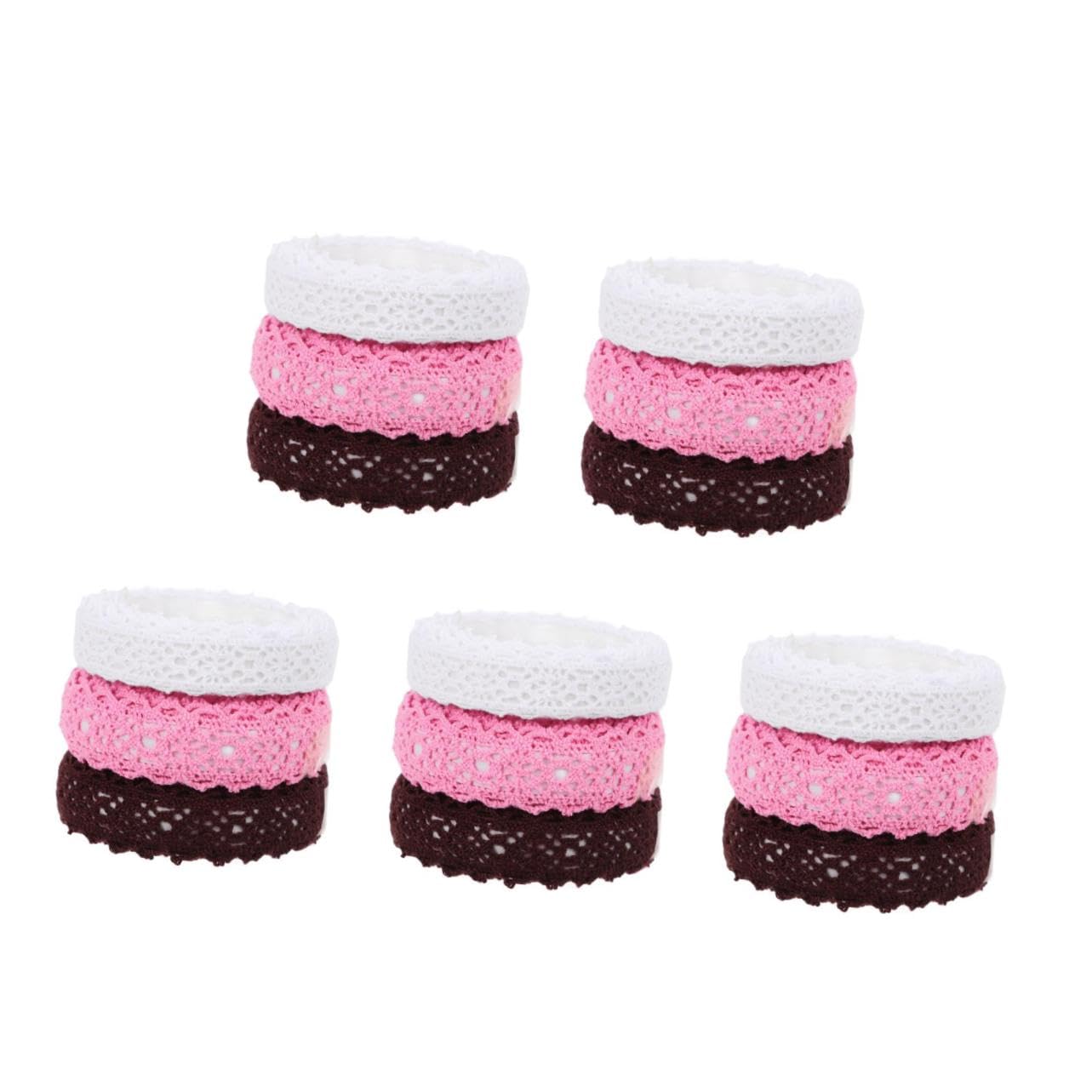 Housoutil 5 Series Cinta De Encaje Cintas De Encaje Para Manualidades Cintas De Autoadhesivas Cintas Adhesivas Cordón Cinta Washi De Cinta Decorativa De Tela 3 Rollos*5