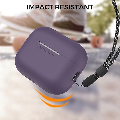 Miniatura 5 de AHASTYLE AirPods Pro 2 - Funda protectora de silicona LED frontal visible compatible con AirPods Pro de 2 generación (morado)